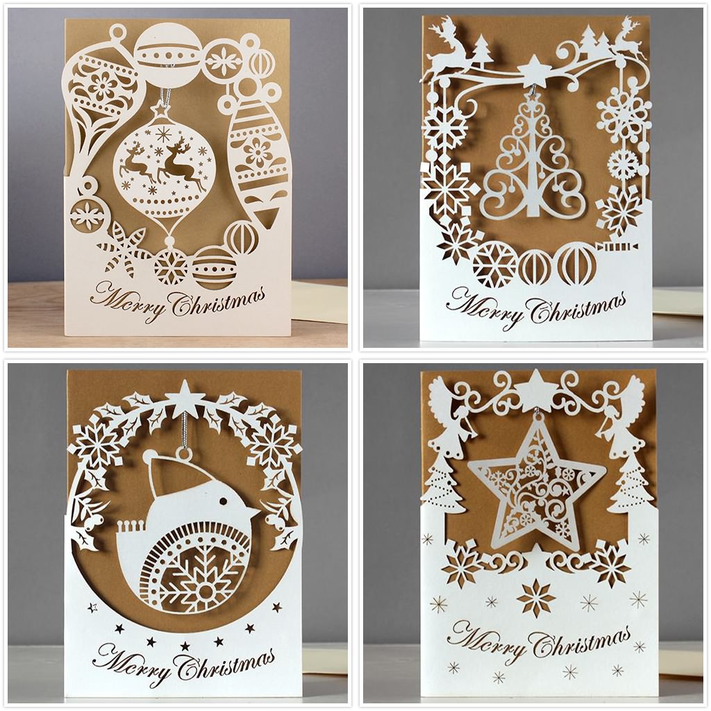 激光切割3D圣誕紙卡