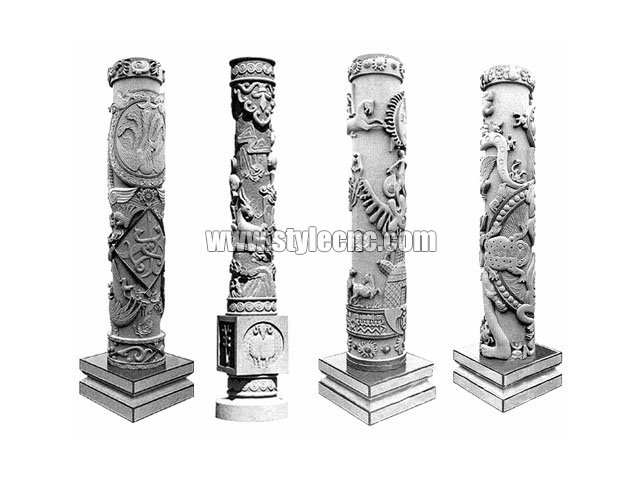 多頭3D數(shù)控石材雕刻機(jī)用于大理石柱制造