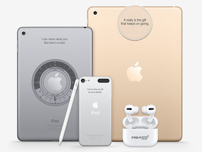 激光雕刻的 iPad、iPod、Airpods 和 Apple Pencil