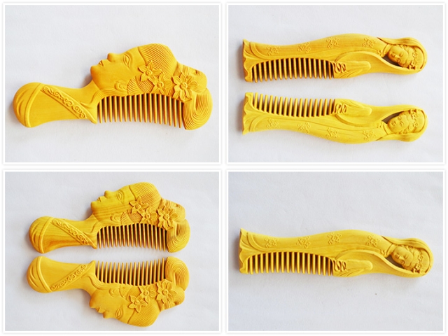 中國(guó)黃楊木工藝品數(shù)控木梳雕刻機(jī)