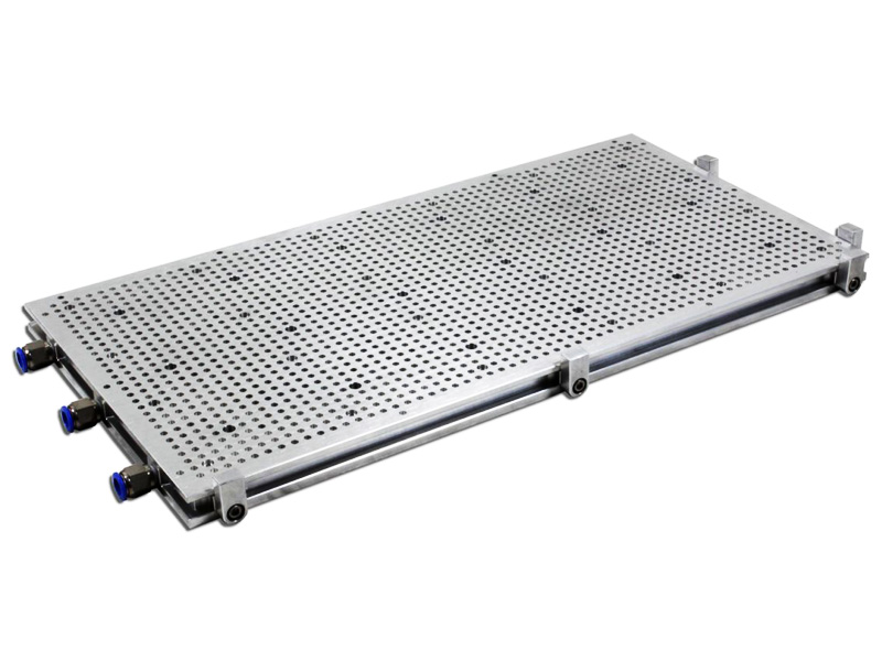 鋁制真空吸塵工作臺，表面覆蓋高密度毛氈