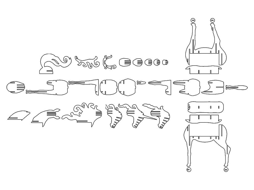 Unicorn Shelf 嵌套數(shù)控雕刻機(jī) PLT 文件