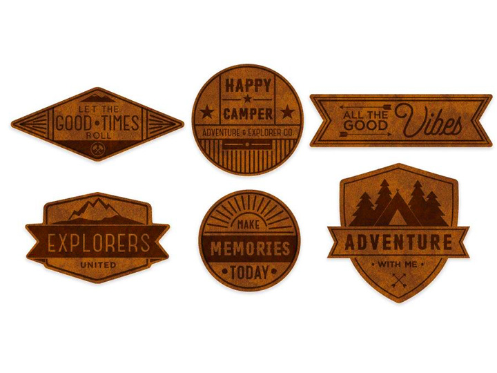 激光切割逼真的皮革徽章標(biāo)簽